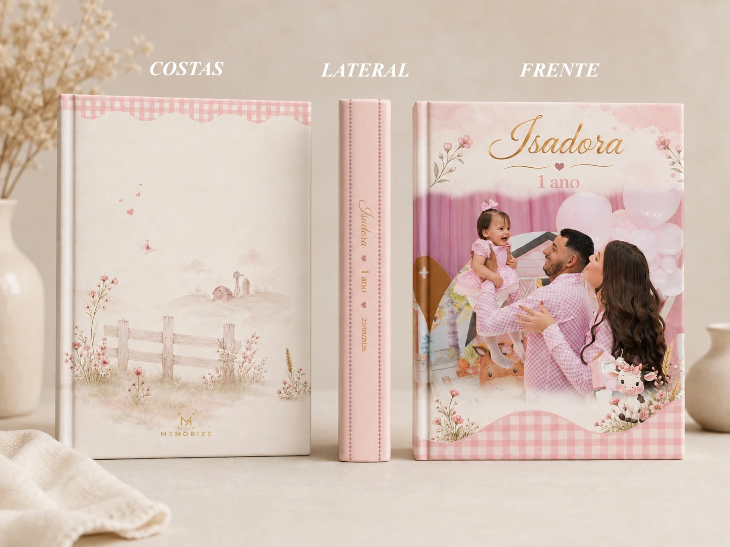 Fotolivro infantil de Isadora com capa personalizada